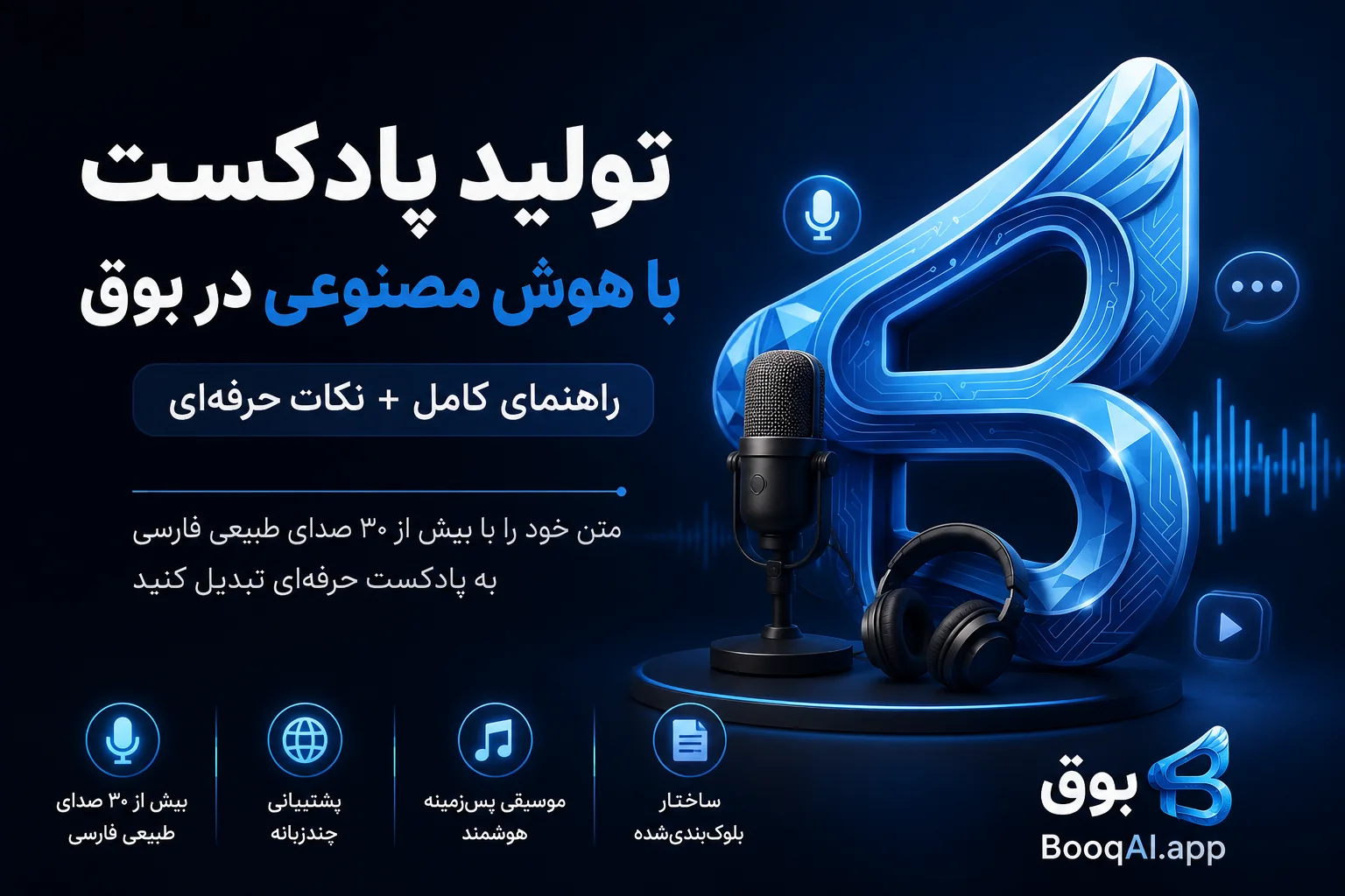 ساخت پادکست با هوش مصنوعی: از متن تا فایل صوتی آماده